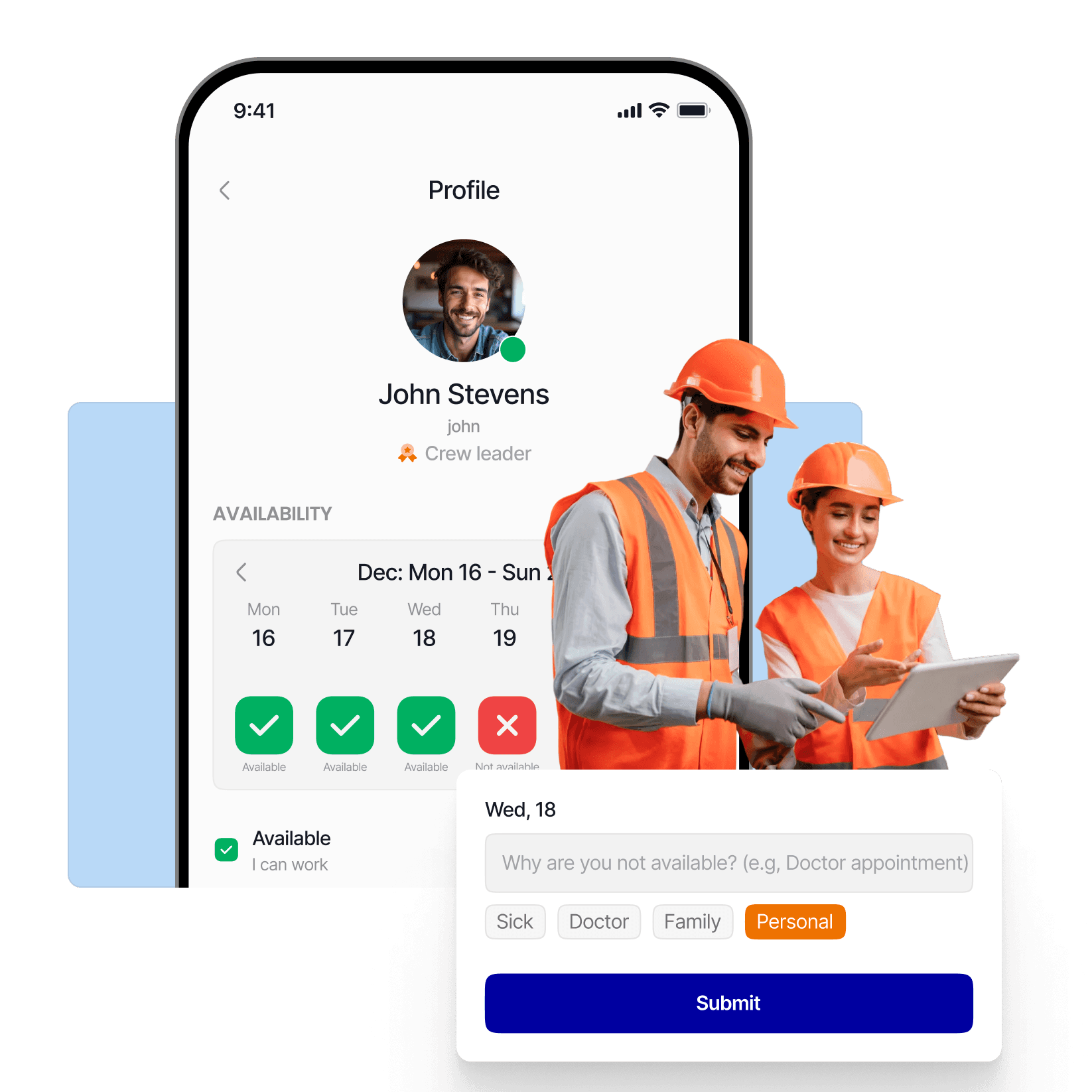 Crews Update Their Availability